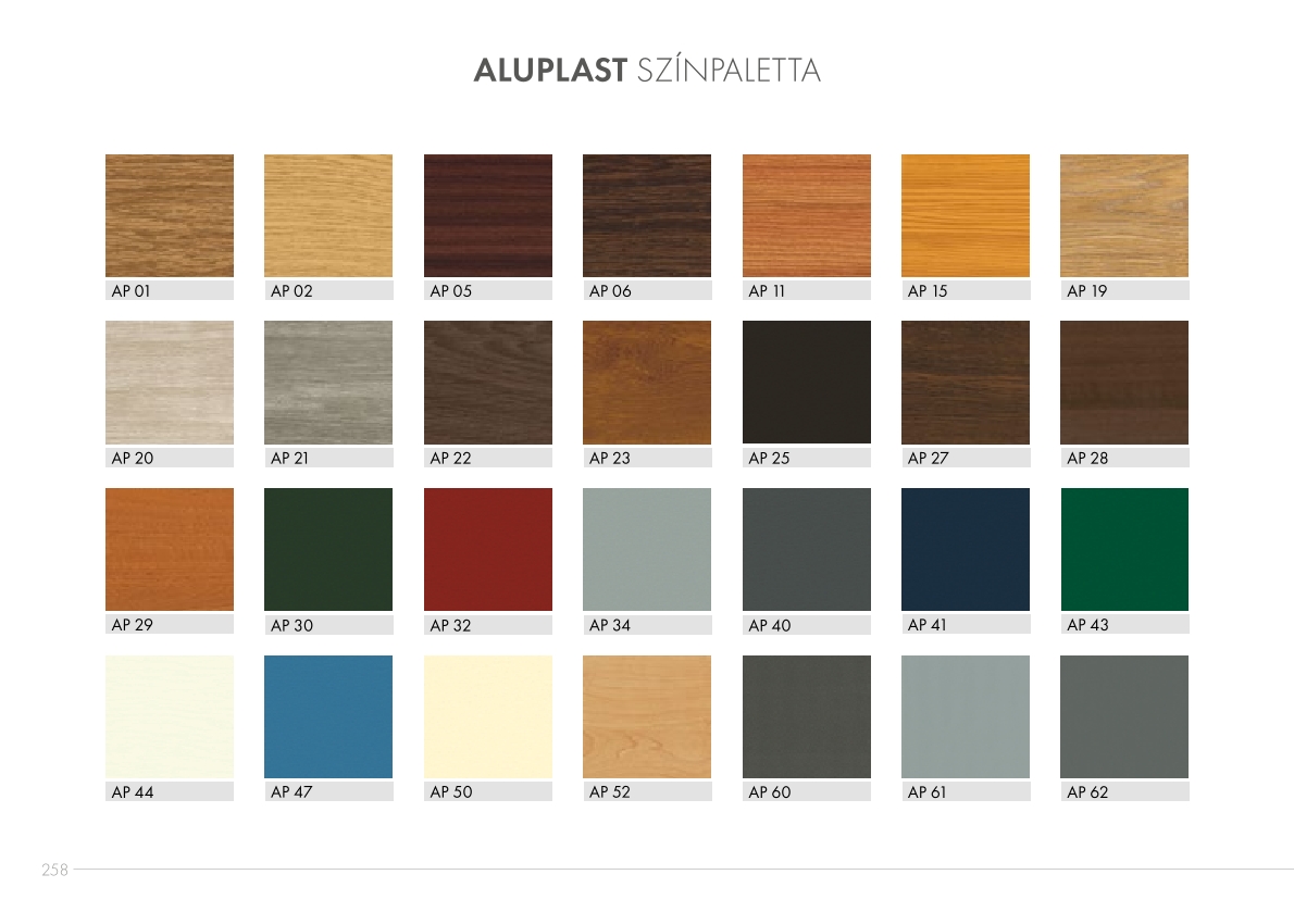 Aluplast színminta 1