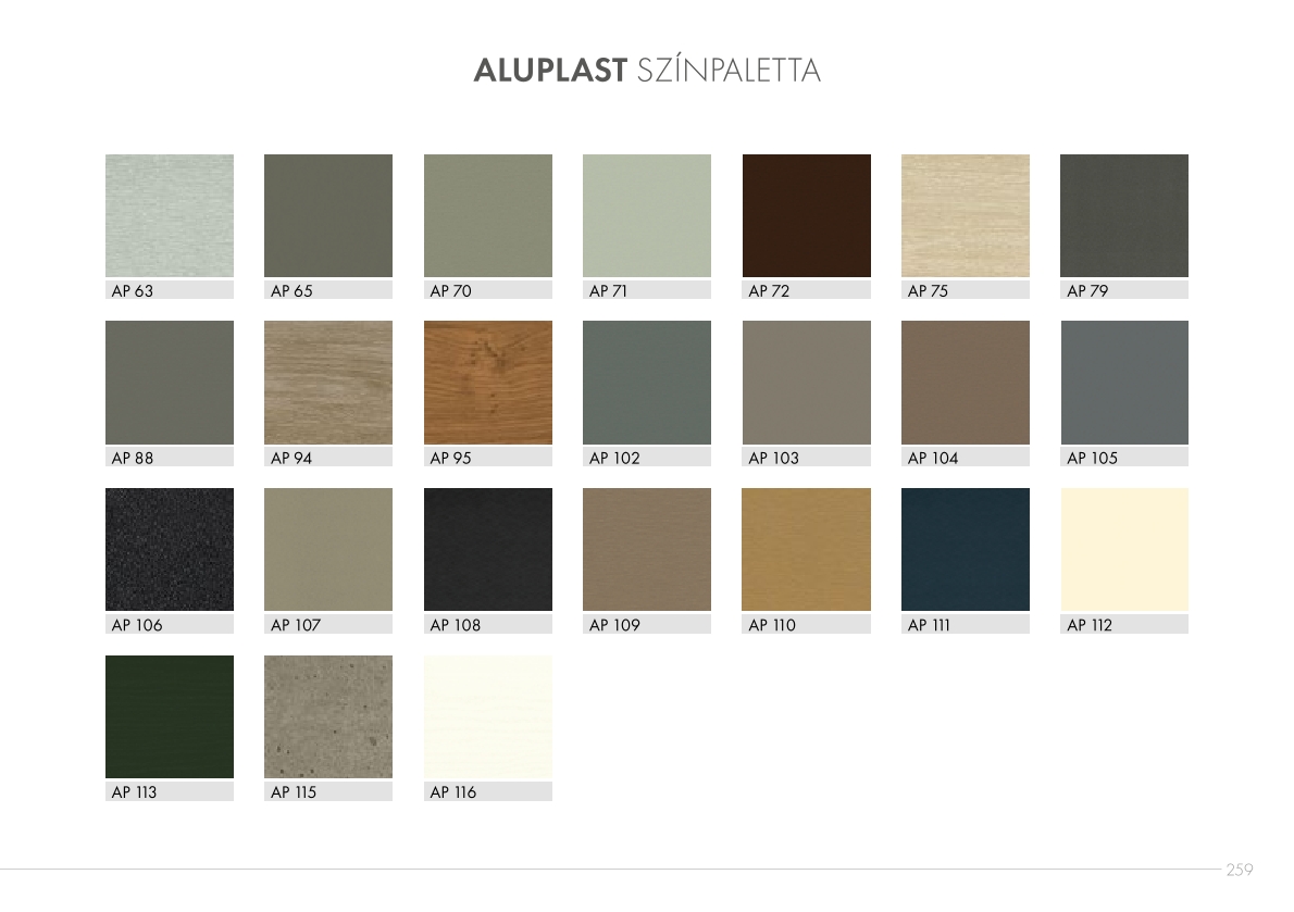 Aluplast színminta 2